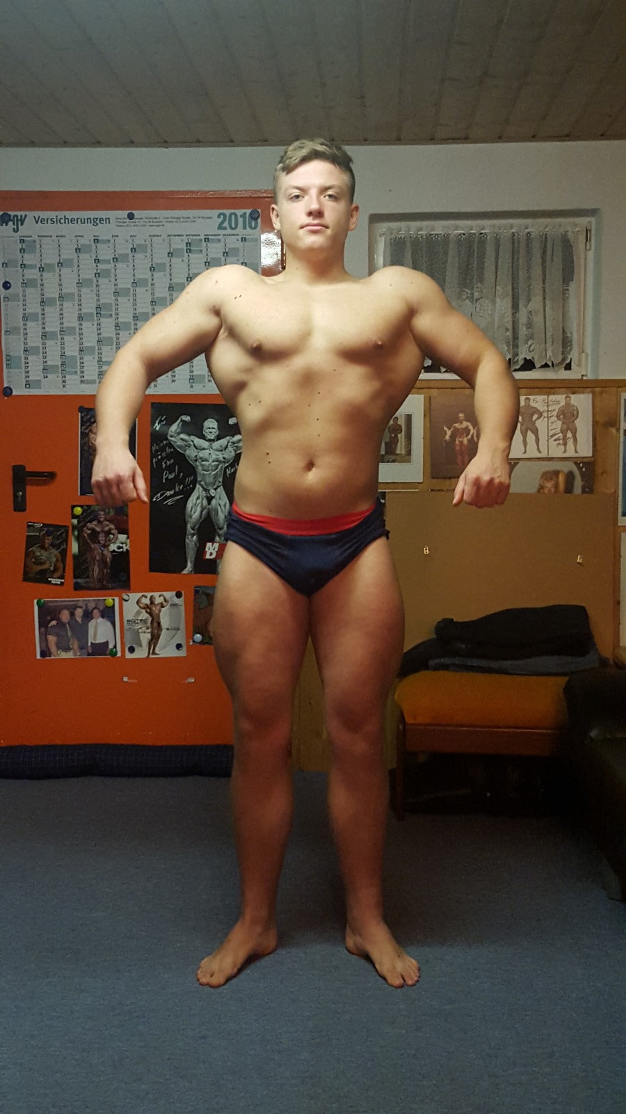 Urs Kalecinski als junger Athlet bei seinem ersten Diätstart im Bodybuilding