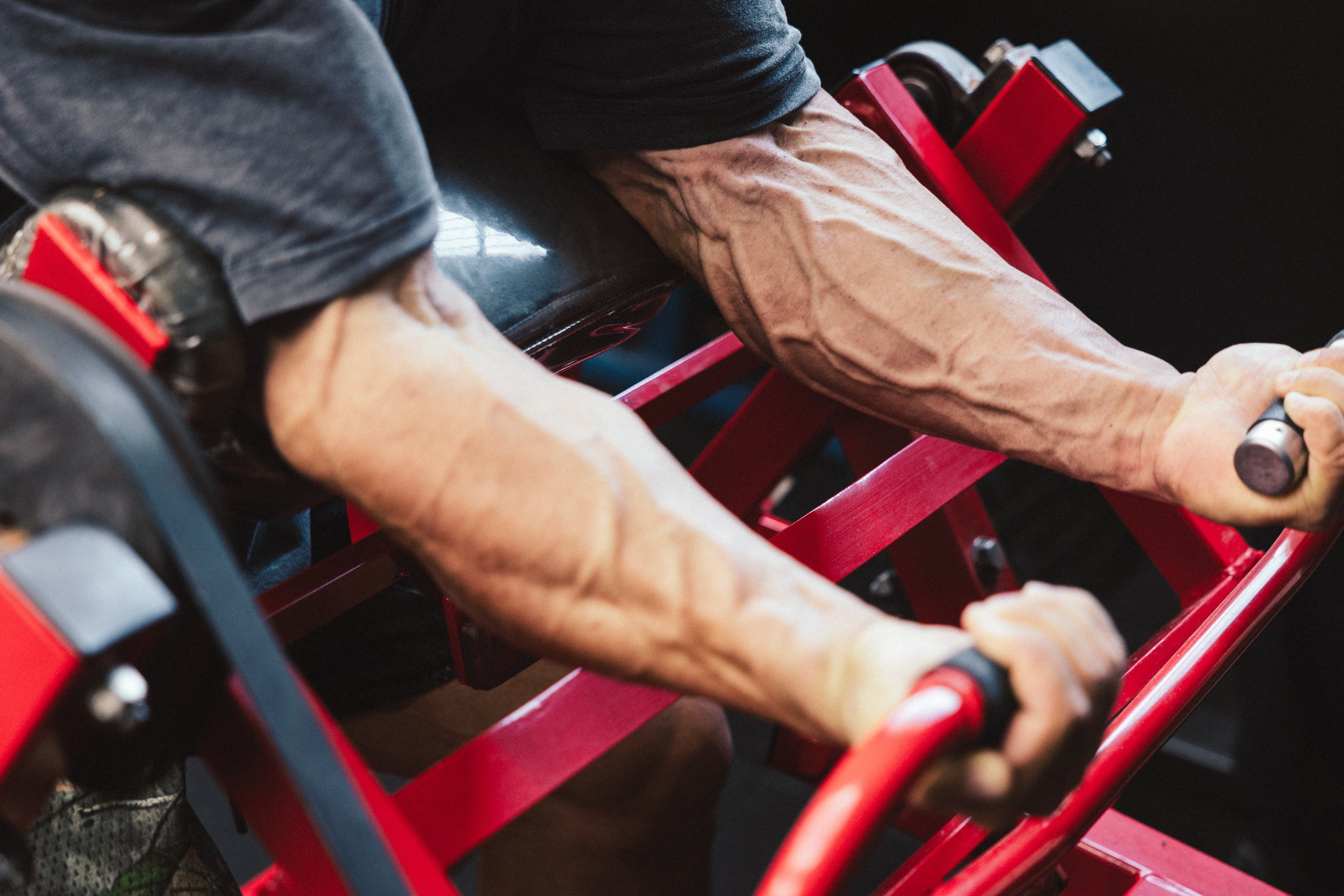 Unterarm von Urs Kalecinski beim Krafttraining